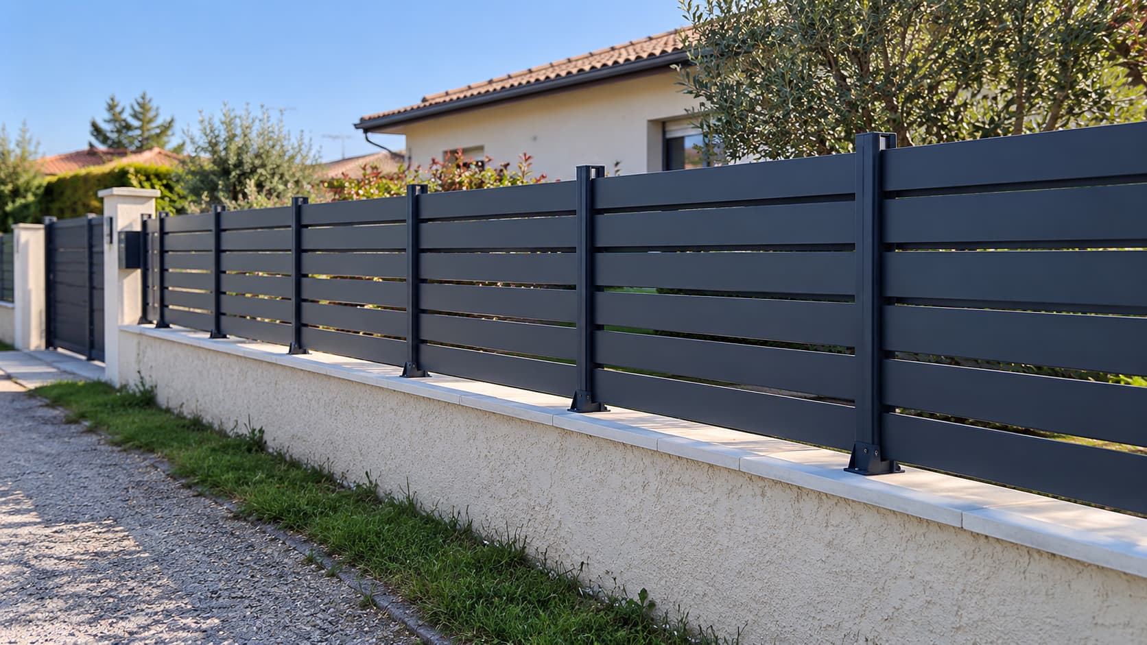 Aménagement d'une clôture sur mur existant