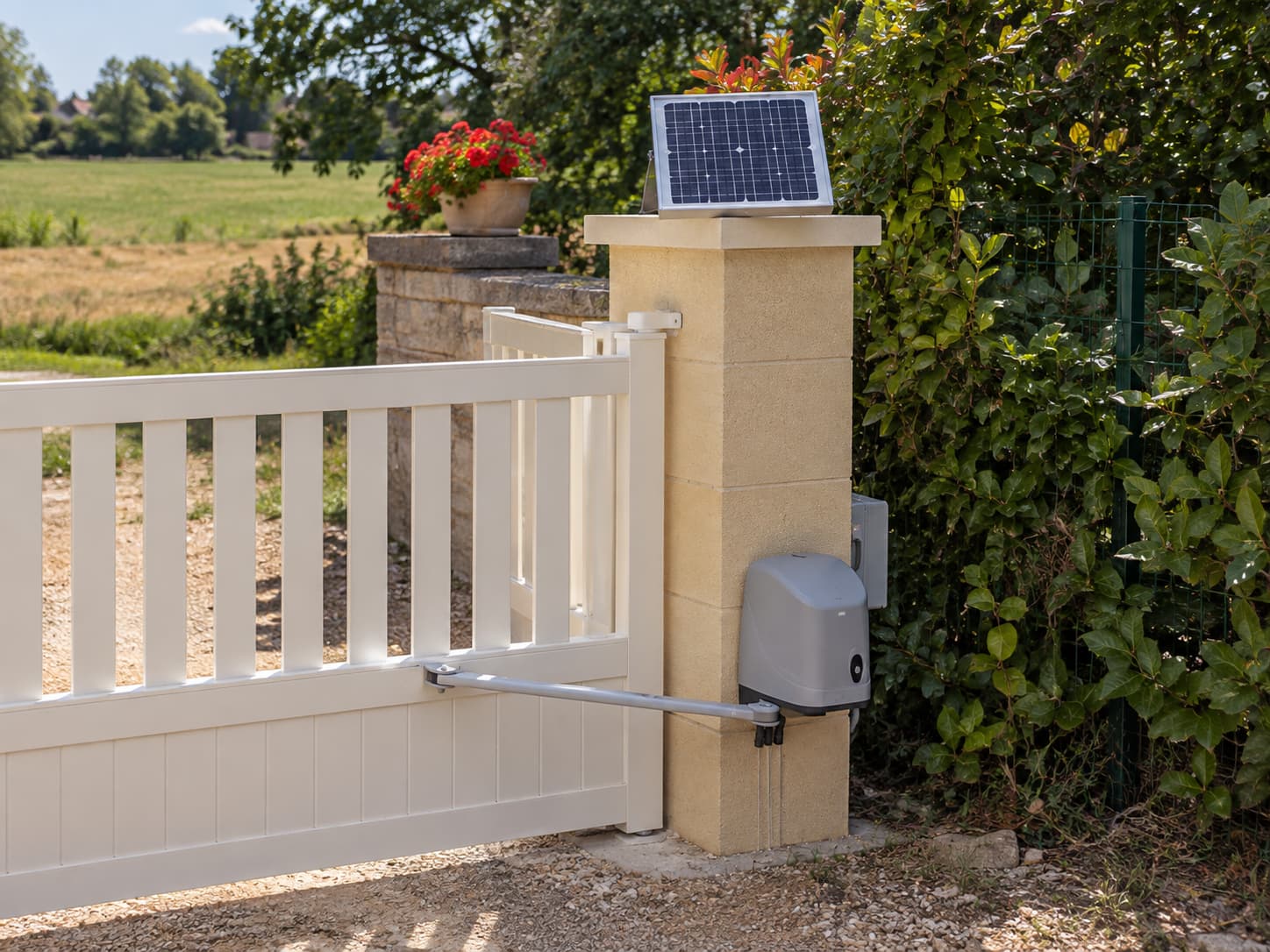 Motorisation installée sur un portail extérieur