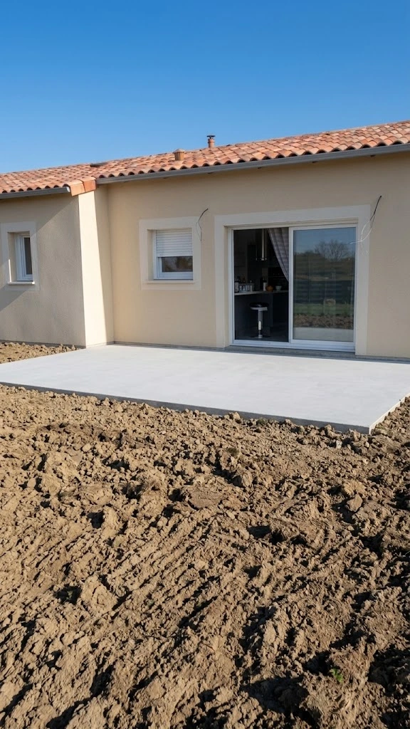 Maçonnerie extérieure, dalle de terrasse à Poitiers
