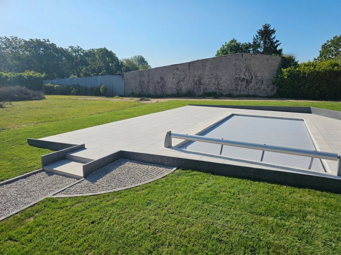 Aménagement autour d'une piscine